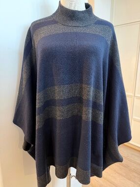 Theory Wool Cape with mock turtleneck. Size M/L